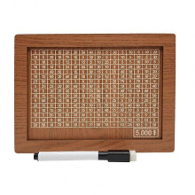 (D) Wooden Money Box with Counter Marker, Piggy Bank with Target Numbers, Coin Cash Saving Box