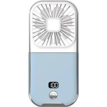 Tragbarer, wiederaufladbarer blauer USB-Nackenventilator für freihändige Kühlung, leicht und mit angenehmem Luftstrom