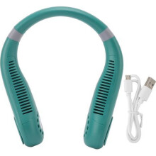 Klingenloser Nackenventilator mit Atemlicht, 2400mAh Akku, freihändig, Mini-tragbarer Ventilator für Reisen und Outdoor-Aktivitäten