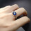 Pink rhinestone thin wedding ring square cubic zirconia 6