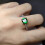 Pink rhinestone thin wedding ring square cubic zirconia 7