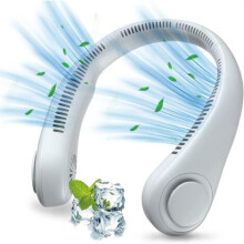 Tragbarer Nackenventilator, 1200 mAh, 3 Geschwindigkeitsstufen, leise (25 dB), 360 verstellbar, ideal für Büro, Reisen und Sport