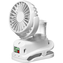 Clip-On-Ventilator mit LED-Anzeige, Mini-Ventilator mit Akku, tragbar, 4-stufig, USB-Tischventilator für Outdoor-Reisen, Büro und