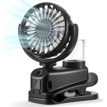 Clip-On-Ventilator mit LED-Anzeige, tragbarer, wiederaufladbarer Mini-Ventilator, 4-stufiger USB-Tischventilator für Reisen, Büro und Campin