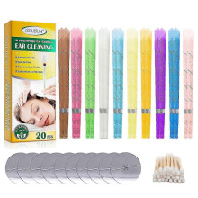 Cleansing Ear Candle 10 Ear Wax Candle with 10 Protective Discs, Natural Beeswax Ear Candles, for Relaxing, Cleaning, Removing Cerumen