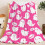 Pink Ghost Halloween Blanket Soft Flannel 50x60 in 8