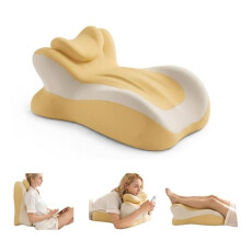 Cuscino da lettura in memory foam, cuscino di supporto multiposizione per adulti di piccola statura, giallo