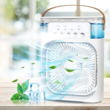 Gaothrán Ceo Inaistrithe Beag - Bán - In-athluchtaithe USB - 3 Luas - Ciúin - 600ml