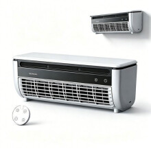 Raffrescatore portatile a parete con nebulizzazione, batteria da 6000 mAh, 3 velocità, ventilatore rinfrescante per casa e ufficio, bianco