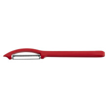 Gourmet groenteschiller 17,5 cm, roestvrij staal, schiller voor tomaten, asperges en aardappelen, vaatwasmachinebestendig, rode handgreep