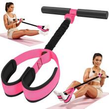 2026 Verbesserter robuster Widerstandsband mit Griff, Trainingsgerät für Bauch, Taille, Arme und Rumpf, Pink