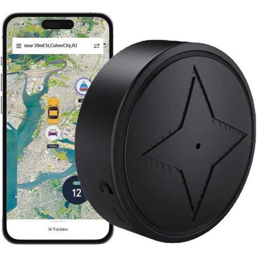 Mini GPS Tracker with Microphone, Magnetic Car Tracker, Full Global Coverage for Suitcase, Motorcycle, Bicycle and Luggage, Compact L Size