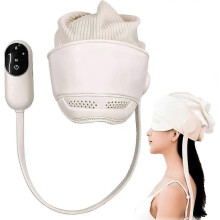 (With Hat) Electric Migraine Relief Head Massager, Rechargeable Head and Eye Massager, Portable Heated Massager for Fatigue Relief, Home & Travel