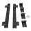 Steel Keyboard Slide Rail Bracket Set Black 2-Piece 2