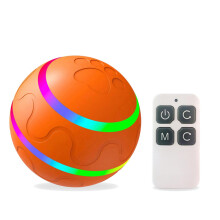 Interactief hondenspeelgoed met bal voor puppy's en katten, inclusief afstandsbediening, zelfdraaiende springbal, ledverlichting en oplaadba