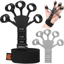 Set van 2 verstelbare siliconen vingertrainers voor handgreepkracht, duurzaam en vormvast handtrainingshulpmiddel.