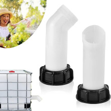 2-delige IBC-adapterset S60x6 met 135 uitlaatverlengstuk, PE-materiaal, waterdicht en duurzaam voor regenwatertank