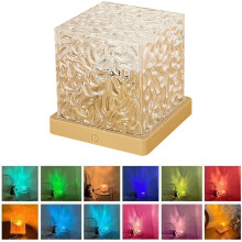 Draaiend nachtlampje met watergolfeffect en 16 kleuren, sfeervolle LED-projectielamp voor slaapkamer en kinderkamer