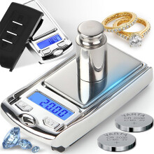 Digitale precisieweegschaal met tarrafunctie, capaciteit van 100 g en nauwkeurigheid van 0,01 g, LCD-display voor goud, munten en levensmidd