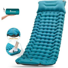 Opblaasbare camping slaapmat, 9 cm dikke ultralichte mat met kussen, zelfopblazende waterdichte opvouwbare slaapmat