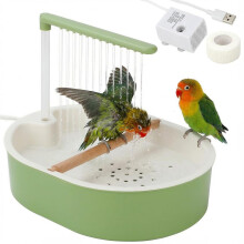 Automatisch vogelbad voor papegaaien en grasparkieten met USB-pomp, afneembaar kooidouchebad voor vogels