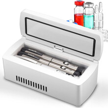 Medicijnkoelbox, mini-koelkast voor medicijnen, compacte draagbare koelkast, 22 x 10 x 9 cm
