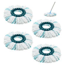 Set van 4 vervangende dweilkoppen voor de Twist Disc Mop Micro Duo, compatibel met roterende dweilen, duurzame microvezel reinigingspads.