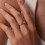 Pink cubic zirconia couple wedding ring square 3