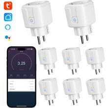 Set van 8 slimme wifi-stekkers, app-gestuurd stopcontact, 16A, maximaal 3520W, timerfunctie, draadloos stopcontact voor thuisgebruik