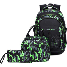 Camouflage schoolrugzak voor tieners en kinderen, 20-35 liter, 3-in-1 rugzak voor jongens en meisjes, 40 x 31 x 13 cm