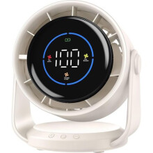 Stille USB-oplaadbare bureauventilator met 100 snelheden en een 105 graden draaibare kop, draagbaar voor kantoor, thuis, slaapkamer en auto.