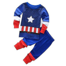 (1-2 Years, Captain America C) Kids Boys Wear Pajamas Set Outfit Lounwear Sleepwear