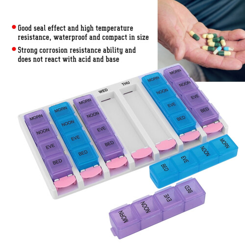 JINGDAN Pill Box Organizer 7 Days 4 Times Daily 28 1