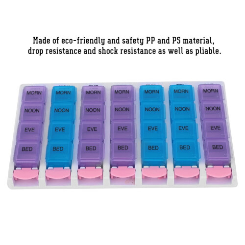 JINGDAN Pill Box Organizer 7 Days 4 Times Daily 28 2