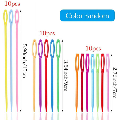 Large Eye Plastic Needles for Yarn Weaving 30 pcs 1
