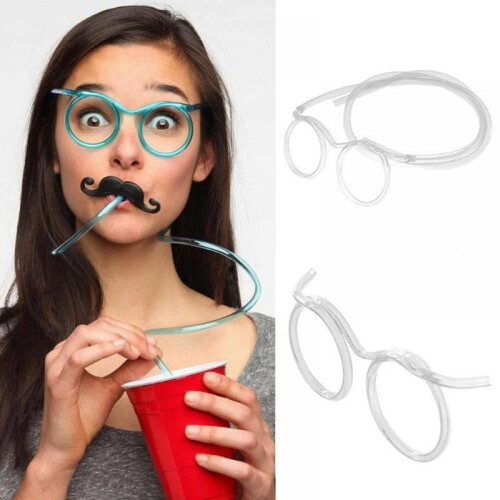Fun Straw Glasses Reusable Loop Drinking Eyewear for Kids 2
