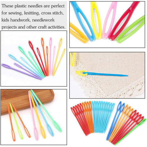 Large Eye Plastic Needles for Yarn Weaving 30 pcs 2