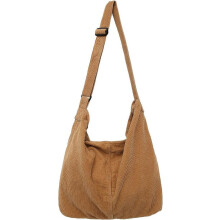 Menčestrová kabelka cez rameno, ležérna crossbody kabelka, retro štýl, veľká kabelka (1 kus)