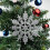 Pink Plastic Glitter Snowflake Ornaments 12 Pack 5