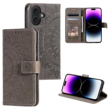 Genuine leather phone case for iPhone 17, 16, flip wallet case with card slot and stand