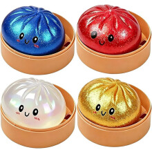 Jumbo Ball Glitter Dumpling Squishy Toy 4-Piece Set Glitter Dumpling Fidget Toys