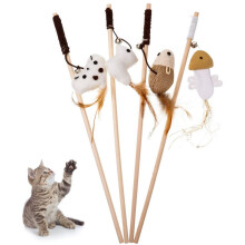 Pet Activity Toy 4-Piece Set Cat Toy Feather Toy Pet Intelligence Toy, Interactive Cat Fishing Rod Cat Toy Wand