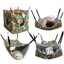 Tierhaus Set/4 Stück Rattenhängematten,hängende Frettchenhängematte mit Riemen, weiches,waschbares Meerschweinchenbett für Chinchillas