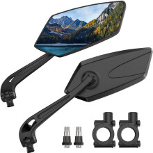 Bicycle mirrors, 2-pack HD bicycle mirrors, e-bike, extra large rearview mirror surface (impact-resistant real glass bicycle rearview mirror