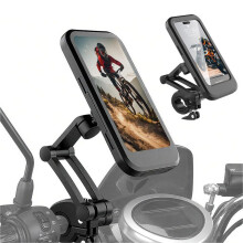 Waterproof Motorcycle Phone Mount, Bicycle Phone Holder (up to 6.8 inches, 360 Rotatable Universal Handlebar Mount, Sensitive Touchscreen,