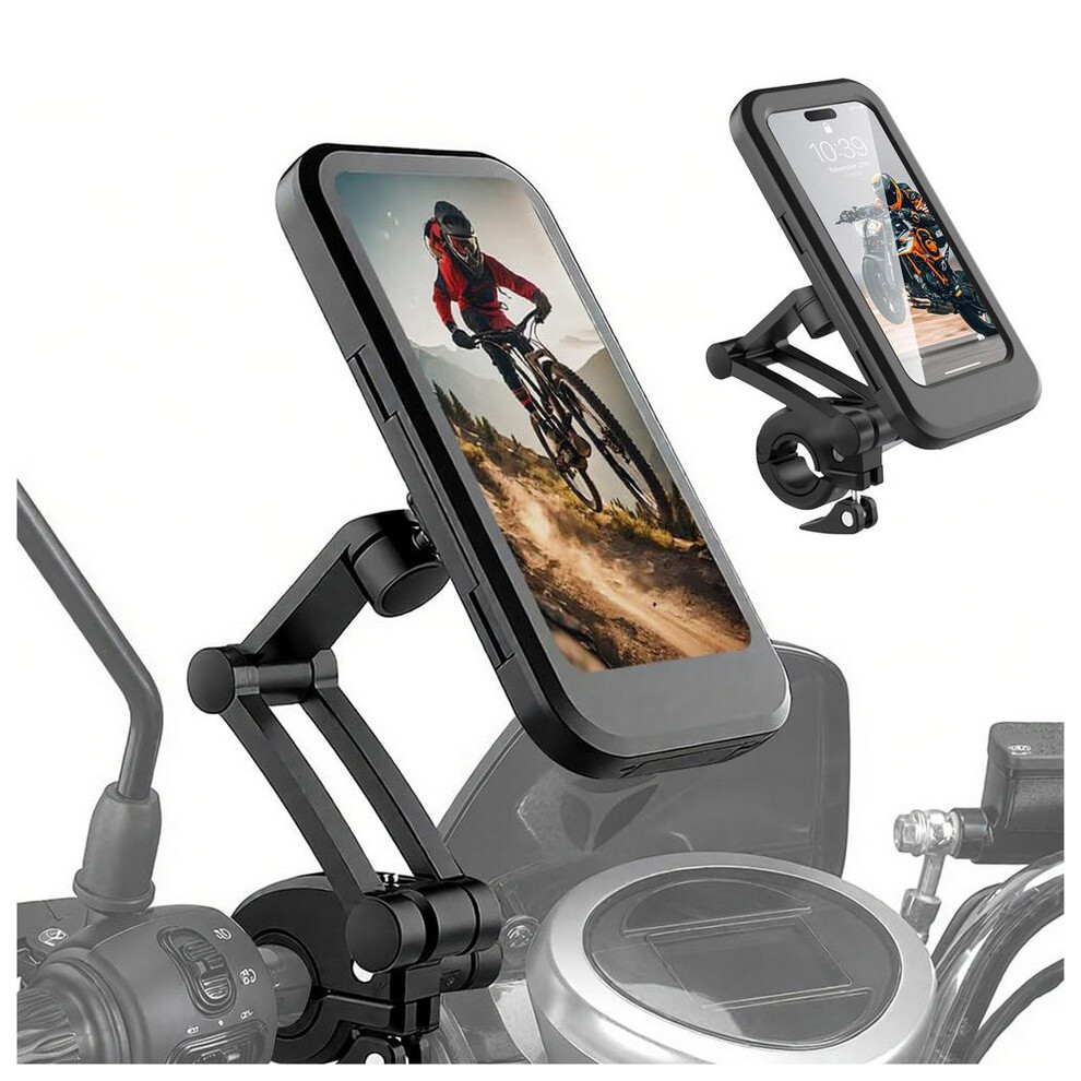 Waterproof Motorcycle Phone Mount, Bicycle Phone Holder (Up To 6.8 Inches, 360 Rotatable Universal Handlebar Mount, Sensitive Touchscreen, 6083684991677