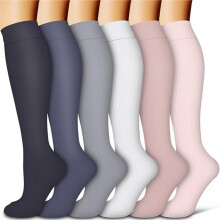 Compression stockings, 6 pairs, 15-30 mmHg, support stockings for women & men (for flying, sports, running, cycling, nursing, pregnancy, 6 p
