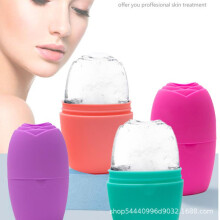 (Olive green) Ice Face Massage Roller Silicone Ice Cube Facial Cooling Tool Portable Spa Skincare 1 Pack