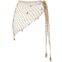 Sarong Triangular Crochet Beach Towel Wrap Skirt Women's Summer Swimwear, Beach Skirt Women's with Shell Decor Short Crochet Skirt Beach Hol