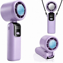 Handventilator Handventilator 3-in-1, Turbo Ventilator USB-C 4000 mAh, 1–100 Stufen, LED Anzeige & Halbleiter-Kühlung